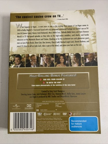 Las Vegas : Season 3 Uncut & Uncensored (DVD, 2004, 6-Discs) Region 4 &2