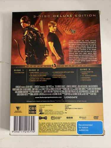 The Hunger Games (Deluxe Edition, DVD, 2011, 3-Discs) Jennifer Lawrence Region 4
