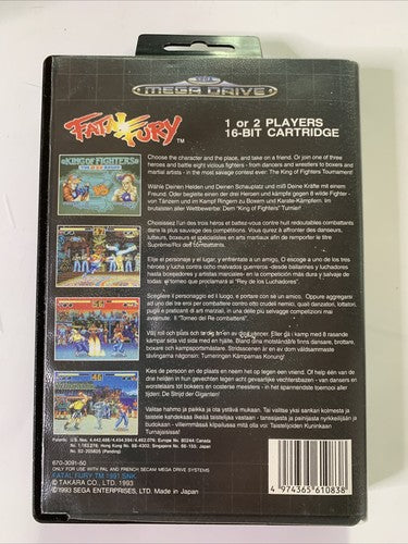 Fatal Fury SEGA Mega Drive PAL 1993 Fighting Game Complete