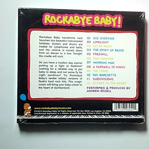 Andrew Bissell – Rockabye Baby! Lullaby Renditions of Rush (CD, 2013) US CD 9694