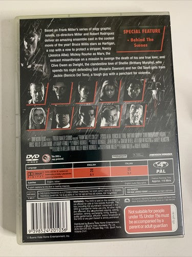 Sin City (DVD, 2005) Benicio del Toro, Bruce Willis, Mickey Rourke Region 4 NEW