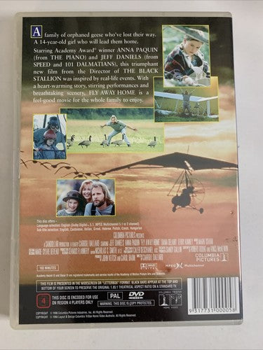 Fly Away Home (DVD, 1996) Jeff Daniels, Terry Kinney, Anna Paquin Region 4
