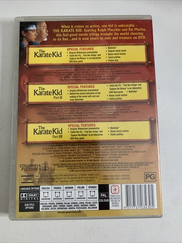 The Karate Kid Trilogy Parts I, II, III (DVD) Ralph Machio, Pat Morita Region 4