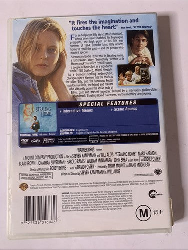 Stealing Home (DVD, 1988) Mark Harmon, Jodie Foster Region 4 NEW