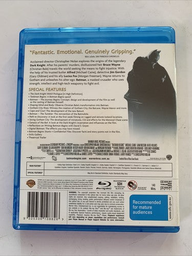 Batman Begins (Platinum Collection) (Blu-ray, 2008) Christian Bale Region B
