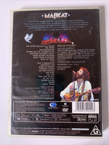 Cat Stevens Majikat : Earth Tour (DVD, 1976) Region 4