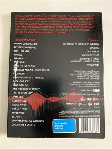 Justin Timberlake – Futuresex/Loveshow (Live From Madison Square) (DVD, 2007)