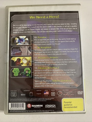 Ben 10 Alien Force : Vol 3 (DVD, 2008) Animation Region 4