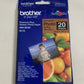 Brother Genuine BP71GP20 Glossy Photo Paper 10x15cm 260gsm Inkjet 20 Sheets NEW