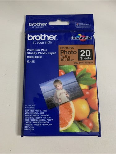 Brother Genuine BP71GP20 Glossy Photo Paper 10x15cm 260gsm Inkjet 20 Sheets NEW