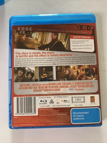 Once (Blu-ray, 2006) Glen Hansard, Marketa Irglova  All Regions
