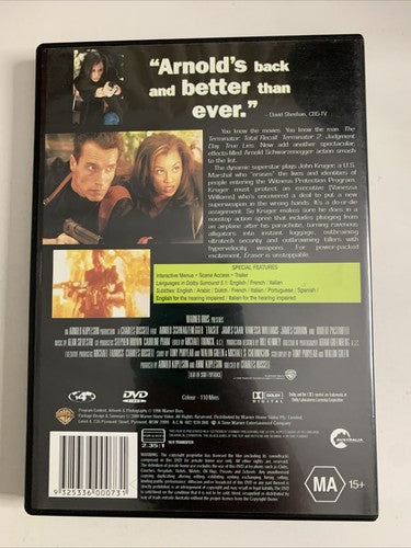 Eraser (DVD, 1996) Arnold Schwarzenegger, James Caan, Vanessa Williams Region 4