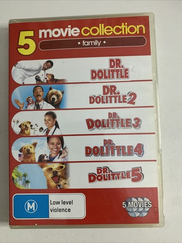 Dr Dolittle 1,2,3,4,5 Collection (DVD, 2010, 5-Discs) Eddie Murphy Region 4