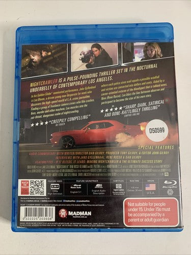 Nightcrawler (Blu-ray, 2014) Jake Gyllenhaal, Renee Russo Region B