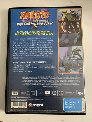 Naruto The Movie: Ninja Clash in the Land of Snow (DVD, 2004) Anime Region 4
