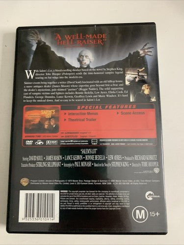Salem's Lot (DVD, 1979) James Mason, Lance Kerwin, David Soul Horror Region 4