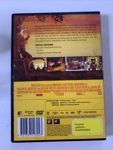 Fantastic Mr. Fox (DVD, 2009) Bill Murray, George Clooney, Meryl Streep Region 4