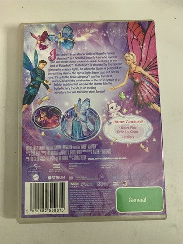 Barbie Mariposa: New Adventure in Fairytopia (DVD, 2008) Movie Region 4 &2