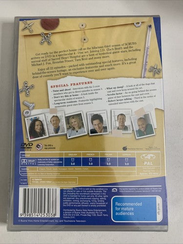 Scrubs : Season 3 (DVD, 2003, 4-Disc) Region 4 NEW Sealed