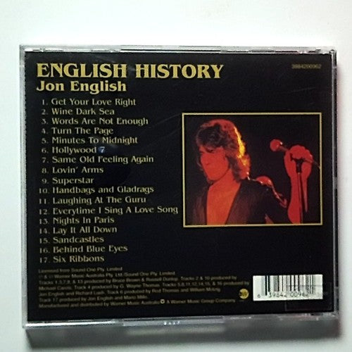 Jon English – English History (CD) Australia 3984200962