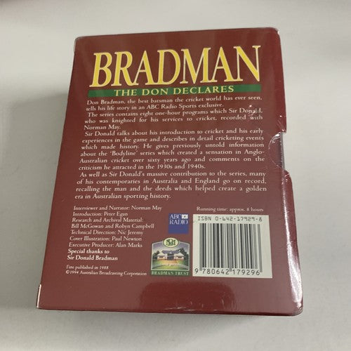 The Don Declares: Don Bradman Biography (Cassette Tape, 3-Tapes, 1994) NEW