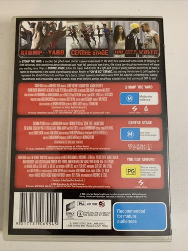 Stomp Yard / Centre Stage / You Got Served (DVD, 2009, 3-Disc) Region 4