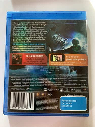 Chronicle (Blu-ray, 2012) Michael B. Jordan, Dane Dehaan Region B