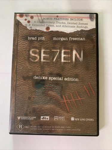 Se7en (Deluxe Special Edition, DVD, 1995) Brad Pitt, Morgan Freeman Region 4