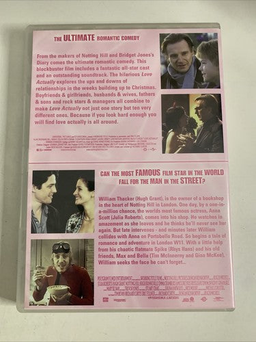 Love Actually / Notting Hill (DVD, 2-Disc) Hugh Grant, Julia Roberts  Region 4