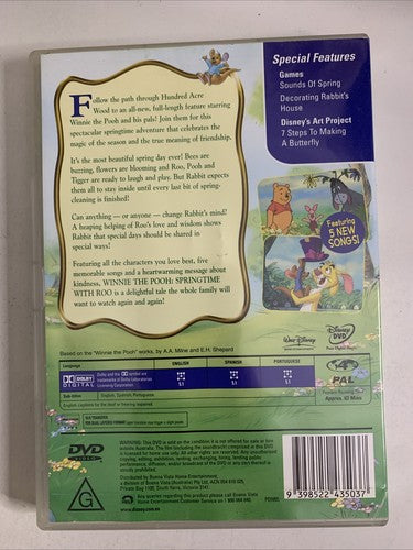 Winnie the Pooh: Springtime with Roo (DVD, 2003) Disney Region 4