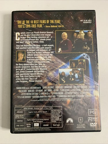 Star Trek First Contact (DVD, 1996) Patrick Stewart Region 4