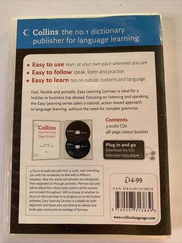 Collins Easy Learning German by Collins Dictionaries (CD, 2009, 3-Discs)