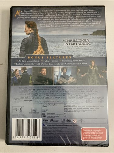 Mary Queen of Scots (DVD, 2018) Margot Robbie, Saoirse Ronan Region 4 &2 NEW
