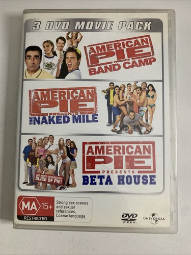 American Pie: Band Camp / The Naked Mile / Beta House (DVD, 3-Disc) Region 4 &2