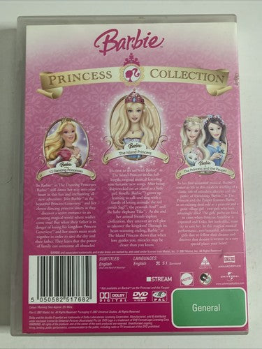 Barbie Princess Collection (DVD, 2006, 3-Discs) Animation Movie Region 4 &2