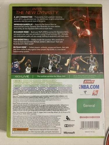 NBA 2K13 Microsoft XBOX 360 PAL NBA Game Complete