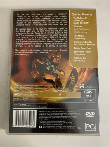 Bionicle Mask of Light : The Movie (DVD, 2001, 2-DIsc) Region 4