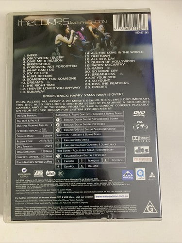 The Corrs – Live In London (DVD, 2001) All Regions