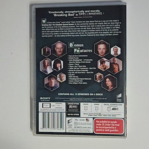 Breaking Bad : Season 2 (DVD, 2009, 4-Disc) Region 4