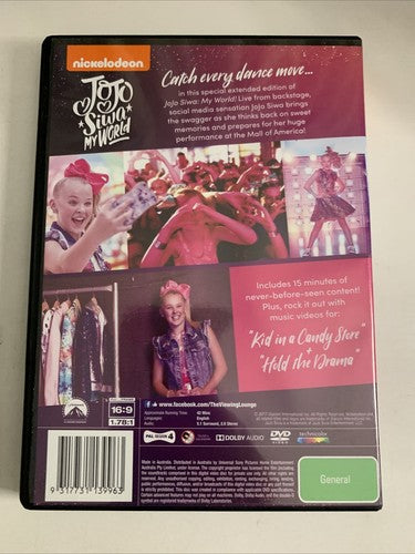 Jojo Siwa: My World (DVD, 2017) Joelle Joanie Siwa Region 4
