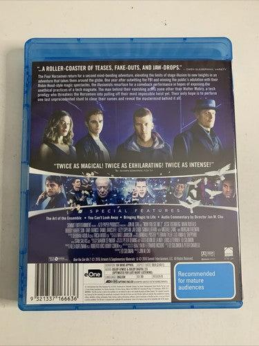 Now You See Me 2 (Blu-ray, 2016) Mark Ruffalo, Michael Caine, Morgan Freeman