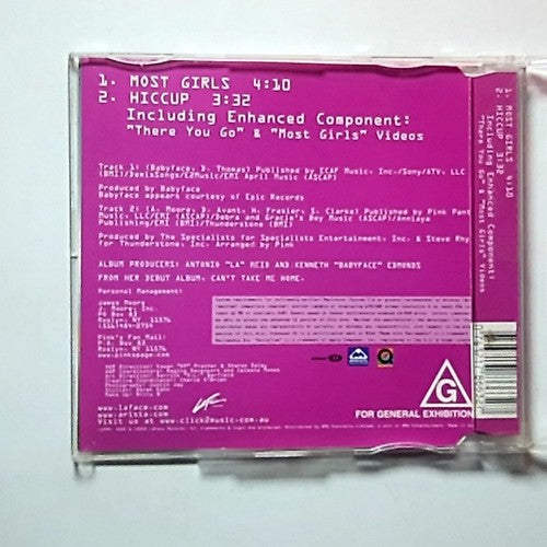P!nk – Most Girls (CD, 2000) Australia 74321786632