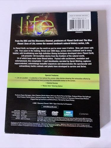 BBC Earth Life (DVD, 2007, 4-DIsc) Documentary Narrated Oprah Winfrey Region 1