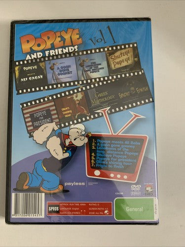 Popeye and Friends Volume 1 (DVD) All Regions NEW Sealed