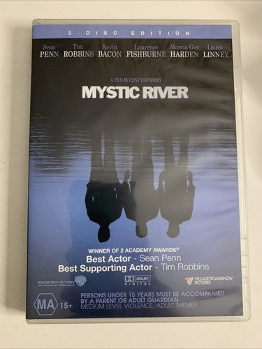Mystic River (DVD, 2003) Kevin Bacon, Laura Linney, Laurence Fishburne Region 4