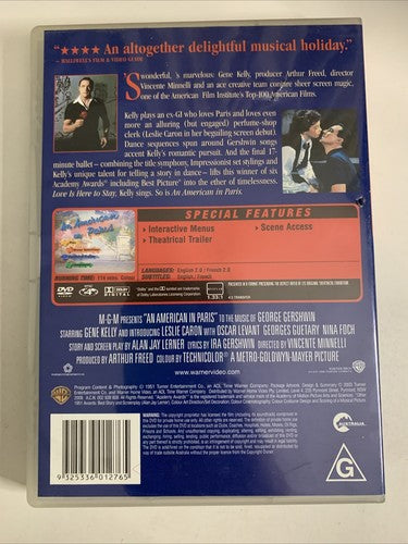 An American in Paris (DVD, 1951) Gene Kelly, Leslie Caron, Oscar Levant Region 4
