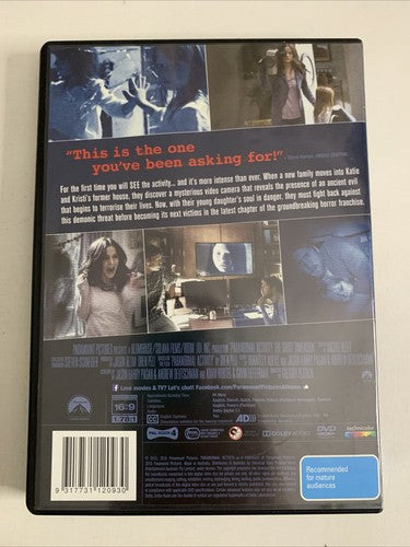 Paranormal Activity: The Ghost Dimension (DVD, 2015) Horror Film Region 4