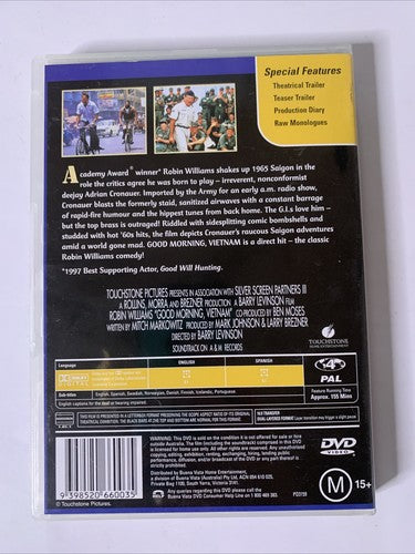 Good Morning Vietnam (Special Edition, DVD, 1987) Robin Williams Region 4 NEW