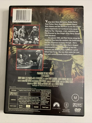 Hell Is for Heroes (DVD, 1961) Steve McQueen, James Coburn Region 4 NEW