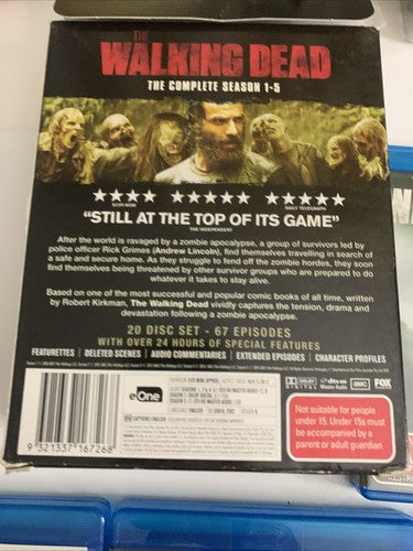 The Walking Dead: The Complete Seasons 1-5 (Blu-ray, 20-Disc) Region B